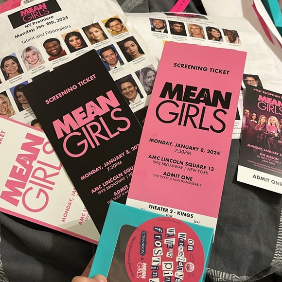 Mean Girls Accessories - Means Girls Bundle: NY World Premiere Tics, Poster Playbill Lindsay BONUS 1/24